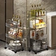 Multi-Functional Storage Trolley Cart with Clear Trays